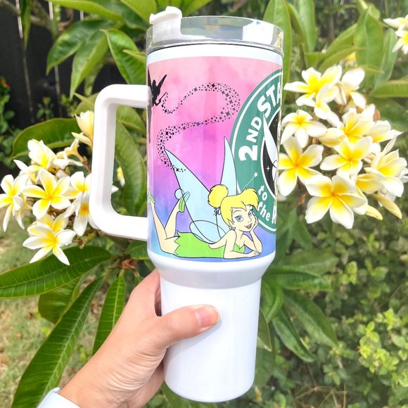 Disney Tinkerbell 40 oz Tumbler/Water bottle/Mug with hand carry handle.… - Picture 3 of 7